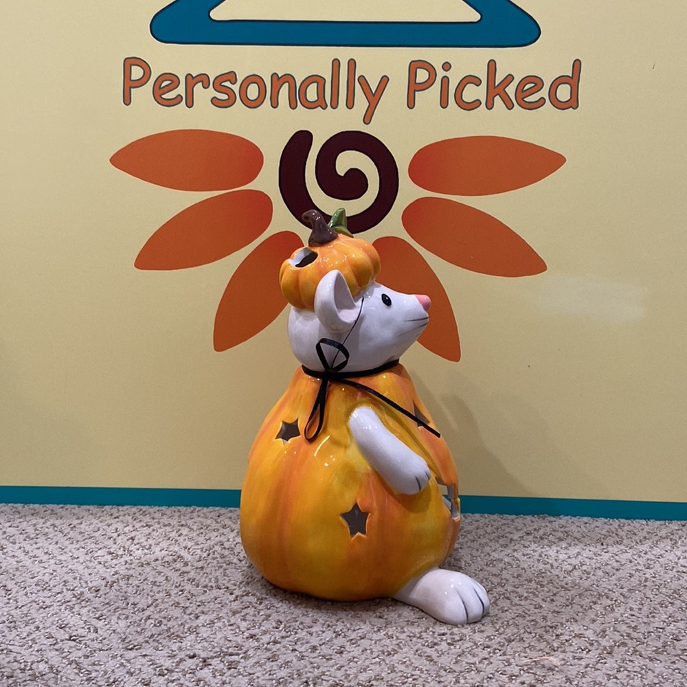 Blue Sky Clayworks “MOUSE PUMPKIN COSTUME” Tealight Holder - Picture 4 of 9